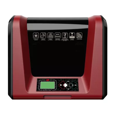 3D-Drucker, rotes Gerät, Bedienfeld, LCD-Bildschirm, Tasten
