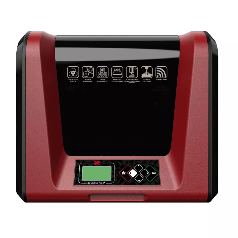 3D-Drucker, rotes Gerät, Bedienfeld, LCD-Bildschirm, Tasten