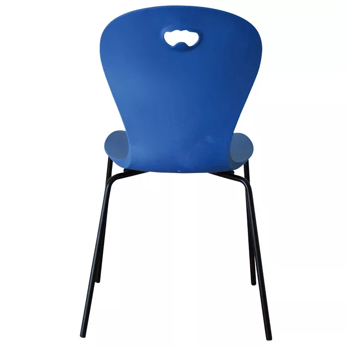 stuhl, kinderstuhl, kunststoff, blau, stuhlbeine metall