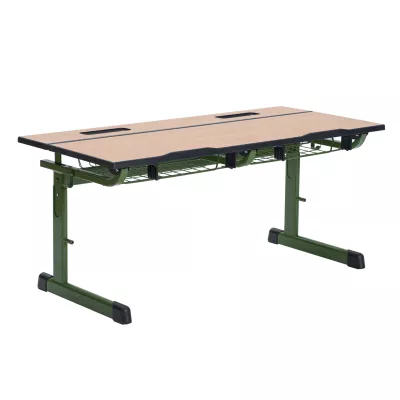 Schreibtisch, Klappbarer Tisch, Holzplatte, Grünes Gestell, Metallrahmen
