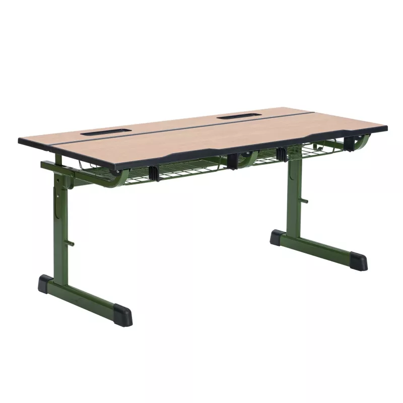 Schreibtisch, Klappbarer Tisch, Holzplatte, Grünes Gestell, Metallrahmen