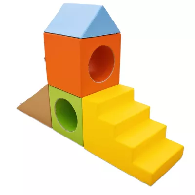 Puzzlespiel, Kletterstufen, Rutsche, Bausteine, Hole-in-Block