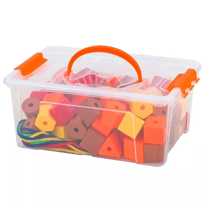 Bauspielzeug, Holzbausteine, Bunt, Aufbewahrungsbox, Portabel
