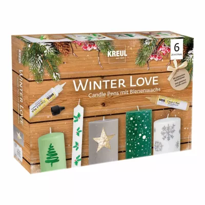 Stiftkerzen, Winter, Weihnachten, Mistelkraut-Design, Sechs Stifte