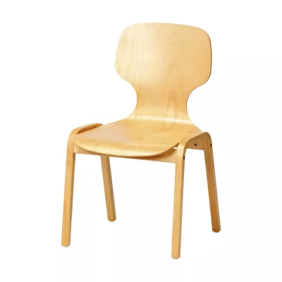 Holzstuhl, Klarholz, Kunststuhl, Schlichtes Design, Vier Beine
