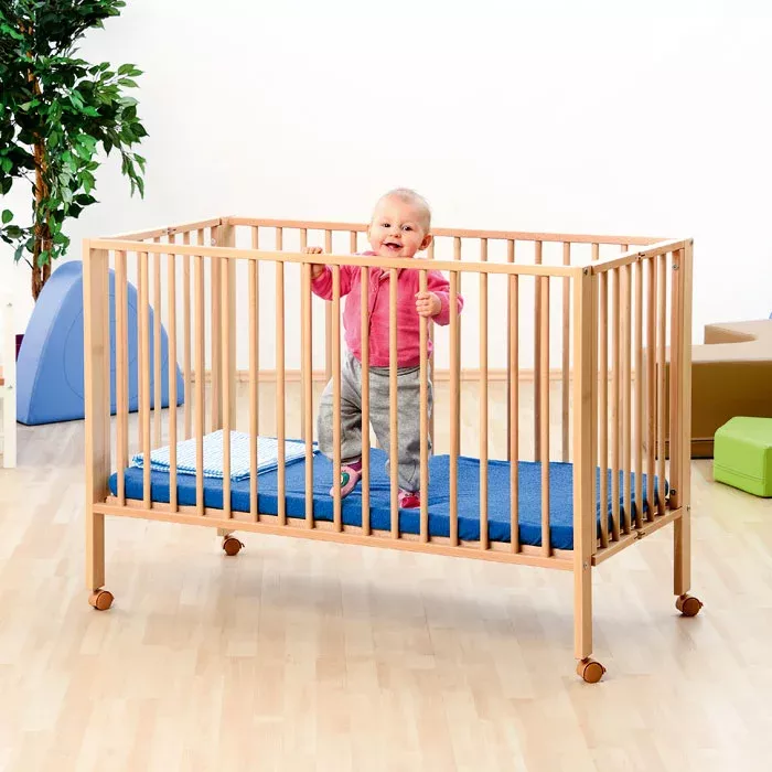 Baby, Kinderbett, Käfigbett, Holz, Rollen