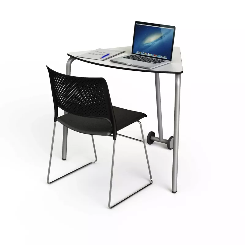 schreibtisch, laptop-tisch, stuhl, metallrahmen, geräteaustattung