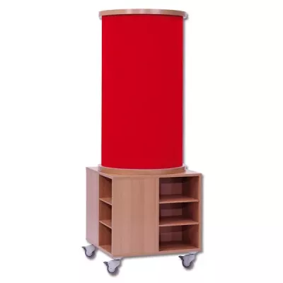 Litfaßsäule mit Regal-Unterbauschrank