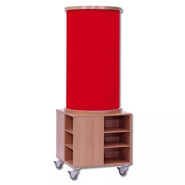 Zylinder, Podest, Schrank, rote Stoff, mobiler Wagen