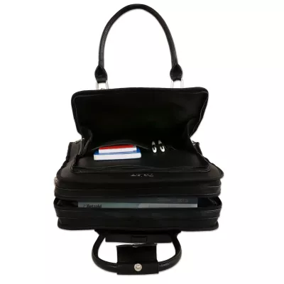 handtasche, schwarz, top-handle, Reißverschluss, Innenfächer