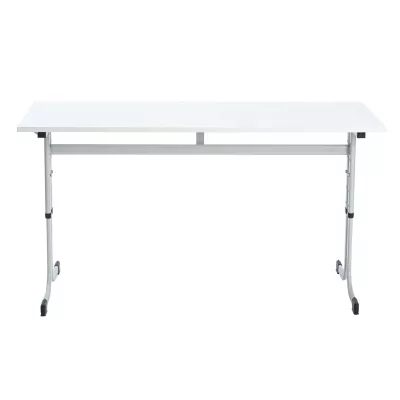 Schreibtisch, Klappbar, weiß, Metallbeine, rollen