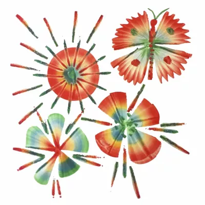 hobby decor, papierkunst, bunte blumen, explosion muster, abstrakter strauß