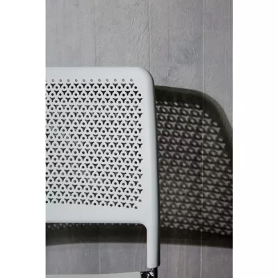 Stuhl, Gehäuse/Grill-Löcher, Perforiert, Leichter Kunststoff, Grau