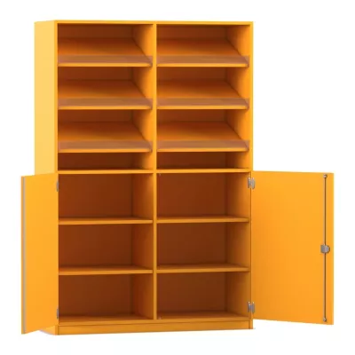 Flexeo® Schrank mit Schrägablagen und Mittelwand, 190 x 126,4 cm