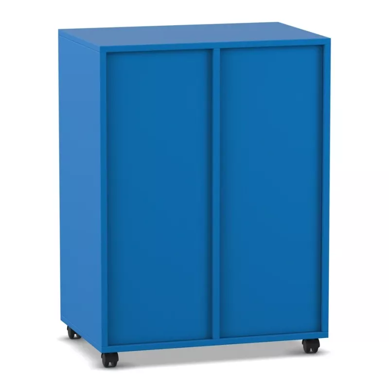 mobileschrank, blauer schrank, gleitende t%C3%BCren, auflage, rollen