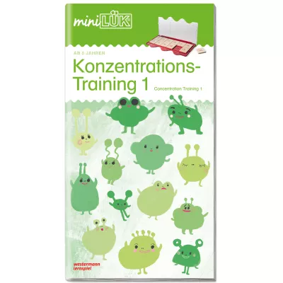 Konzentrations-Training, Lernspiel, Kinderbuch, Grün, Motivachsen