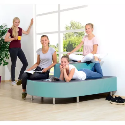 Sofa, Runder Sofa, Modulare Sitzbank, Blau-Grün, Lounge