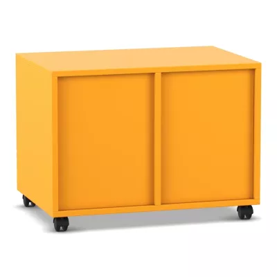 Profierschrank, rollbarer Schrank, orange, Schrank mit Rollen, Zweiflügelig