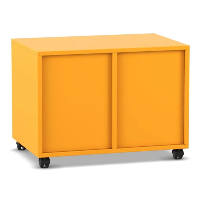 Profierschrank, rollbarer Schrank, orange, Schrank mit Rollen, Zweiflügelig