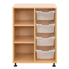 Klassenzimmerregal, 99,1 x 73,1 x 48, mit 4 Gratnells-Boxen und 2 Böden