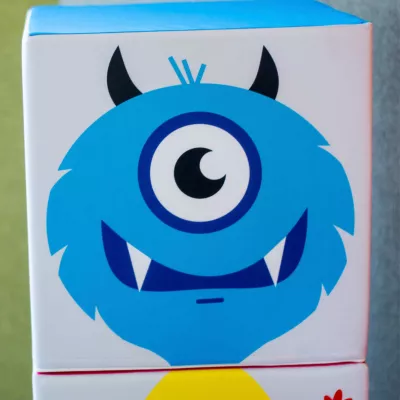 Monster, Blau, ein Auge, Gesicht, Cartoon