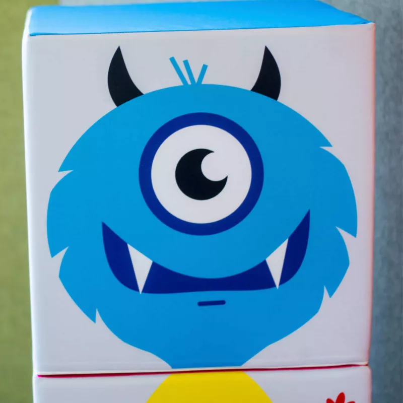 Monster, Blau, ein Auge, Gesicht, Cartoon
