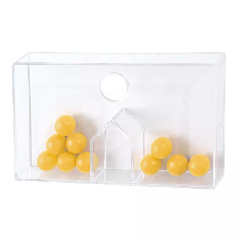 Acrylic box, Bienenhaus, Gelbe Kugeln, Gnomhaus, Transparente Trennwand