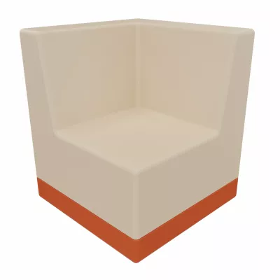 Eckstuhl, Eckhocker, Sofahocker, Beige, Kunststoff