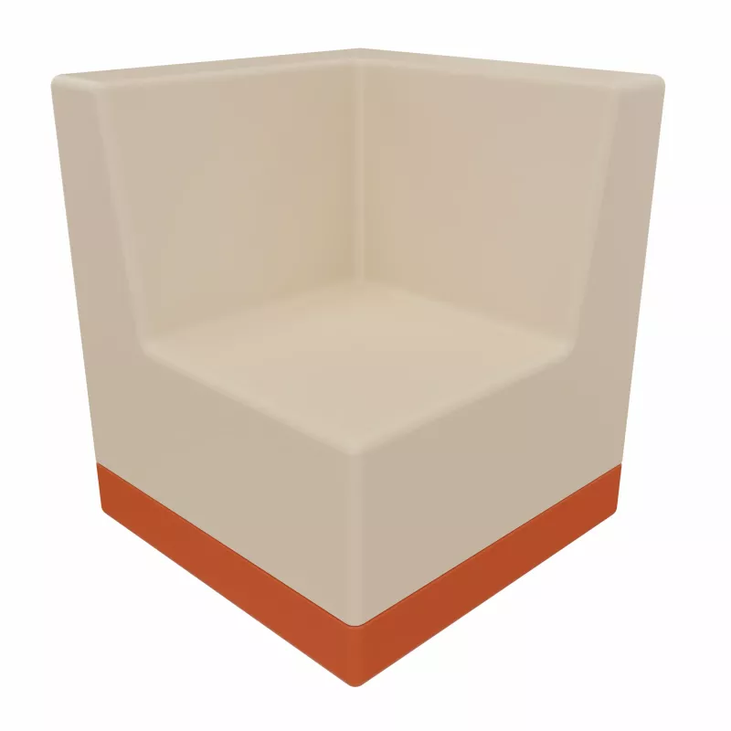 Eckstuhl, Eckhocker, Sofahocker, Beige, Kunststoff
