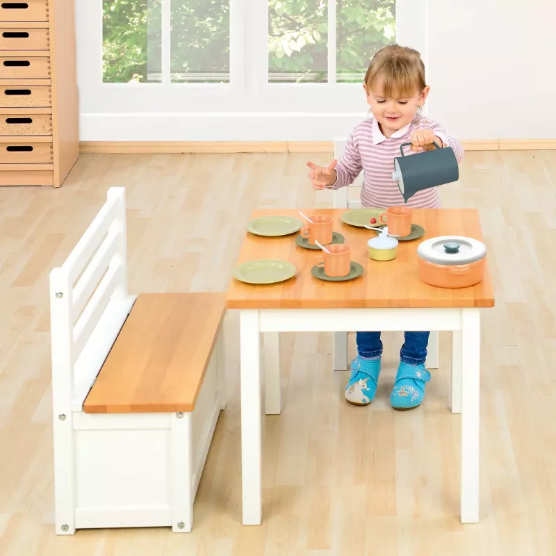 Küche Spielzeug, Puppenhaus, Tischset, Kessel, Trinkbecher