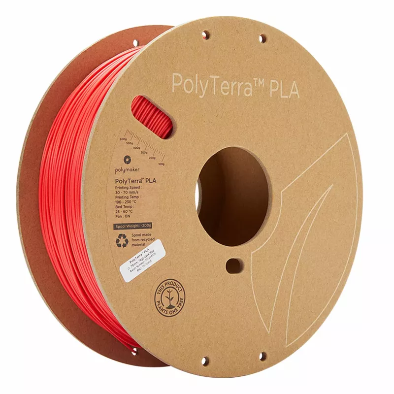 3D-Druck Filament, PLA, PolyTerra, Rotes Filament, Spule