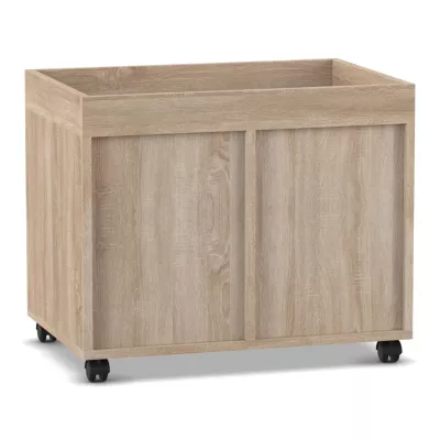 Küchenunterschrank, Holzoptik, Rolluntergestell, Mobiler Unterschrank, Schiebetüre?