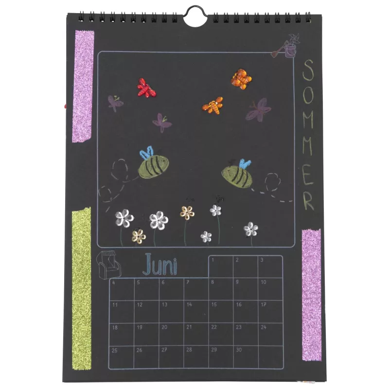 Kalender, Schwarz, Beet-Design, Bienen, Sommer