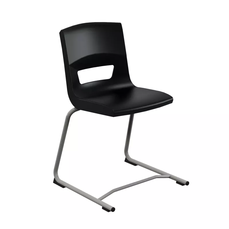 Stuhl, Schwarz, Kantinenstuhl, Metallrahmen, Beinprofil