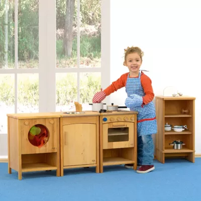 Kinderspielküche, Holzspielzeug, Kinderküche, Küchenzubehör, Holzküche