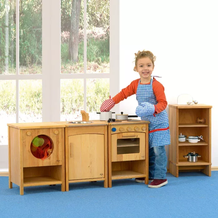 Kinderspielküche, Holzspielzeug, Kinderküche, Küchenzubehör, Holzküche