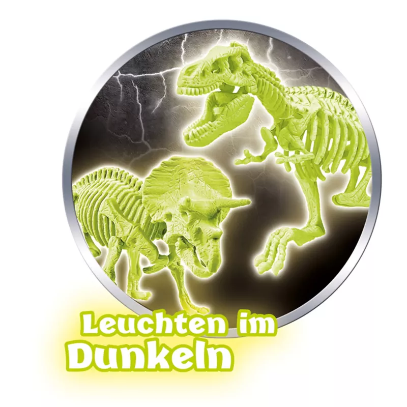 Dinosaurier, Fossil, Skelett, Leuchten, Grün