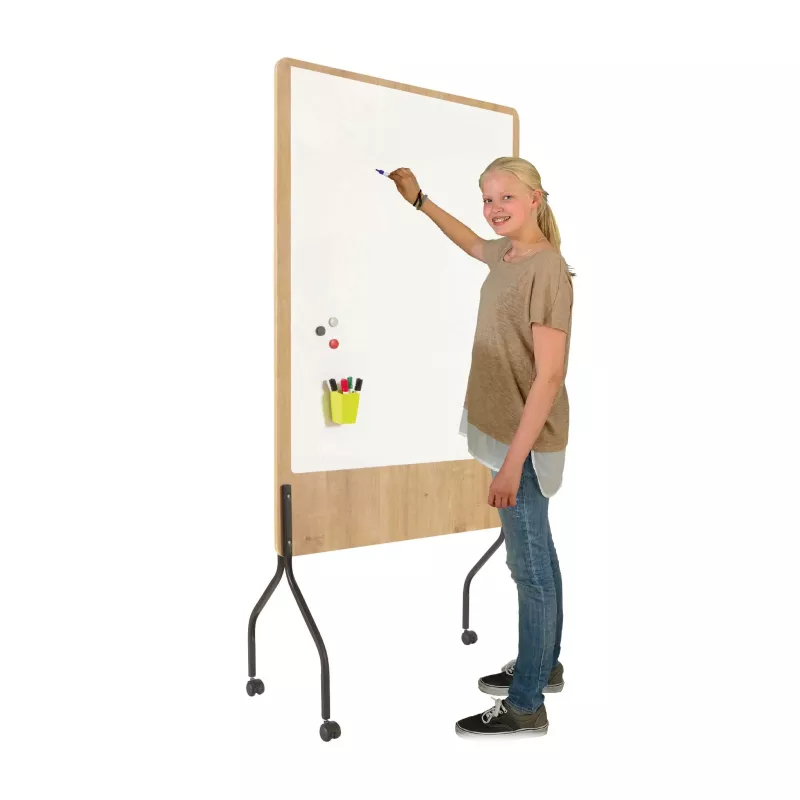 Whiteboard, Mobile whiteboard, Wood frame, Magnetic board, Markers tray