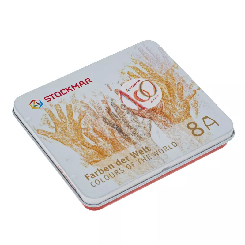 dosen, metalldose, farbpalette, farben set, handabdruck