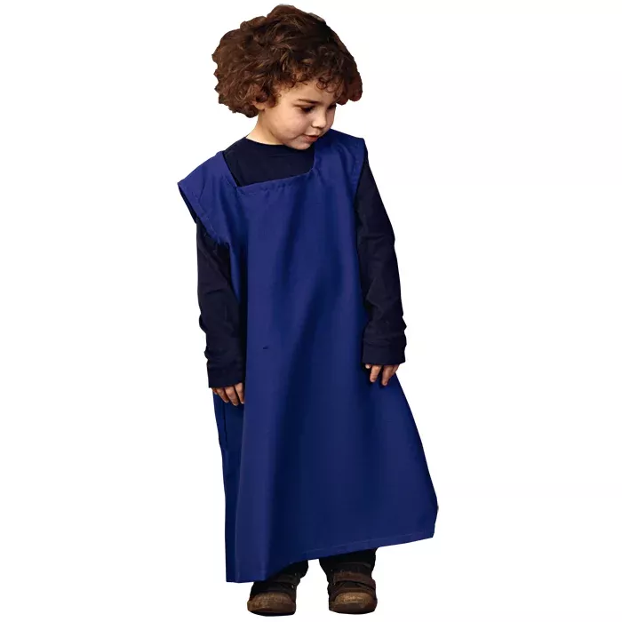 Kinderkleid, Überwurf, Schürze, Indigo, Vlies