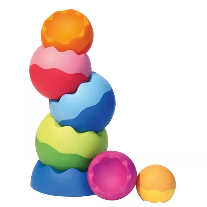 Spielzeug, Kugelturm, Stapelspiel, bunte Kugeln, Silikon/Kunststoff?
