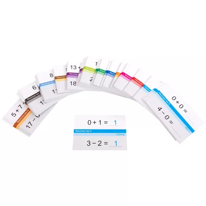 Mathematikkarten, Kinderlernset, Additionskarten, Zahlenreihe, Rechenhilfe