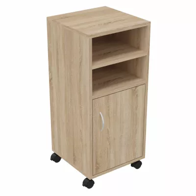 Holzschrank, Medienrack, Rollregal, Schubladenfach, Kommeneinheit