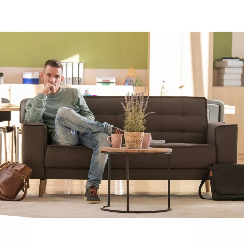 Sofa, Wohnzimmer, Künstlerisches Grün, Kaffeetisch, Dekoration