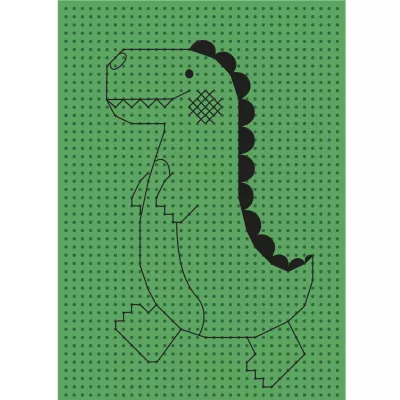 dinosaur, T-Rex, grün, Cartoon, Linienzeichnung