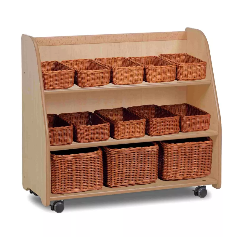 Regal, Wäschekorb, Korbset, Rattan, Rollregal