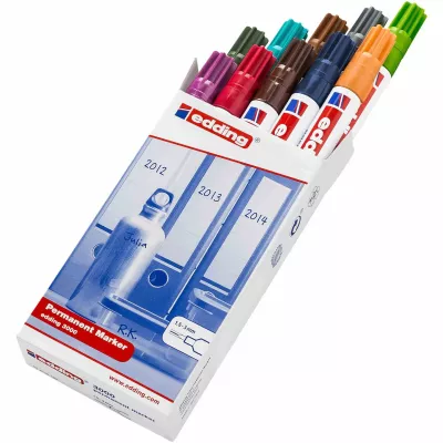 Marker-Set, Permanent-Marker, Assorted-Farben, Edding-3000, Kugelschreiber