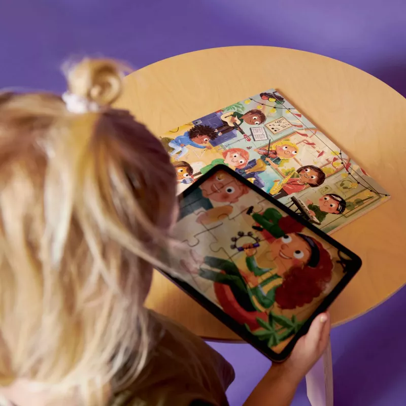 Kinderbuch, Puzzle, Tablet, Bunt, Kinder tablett