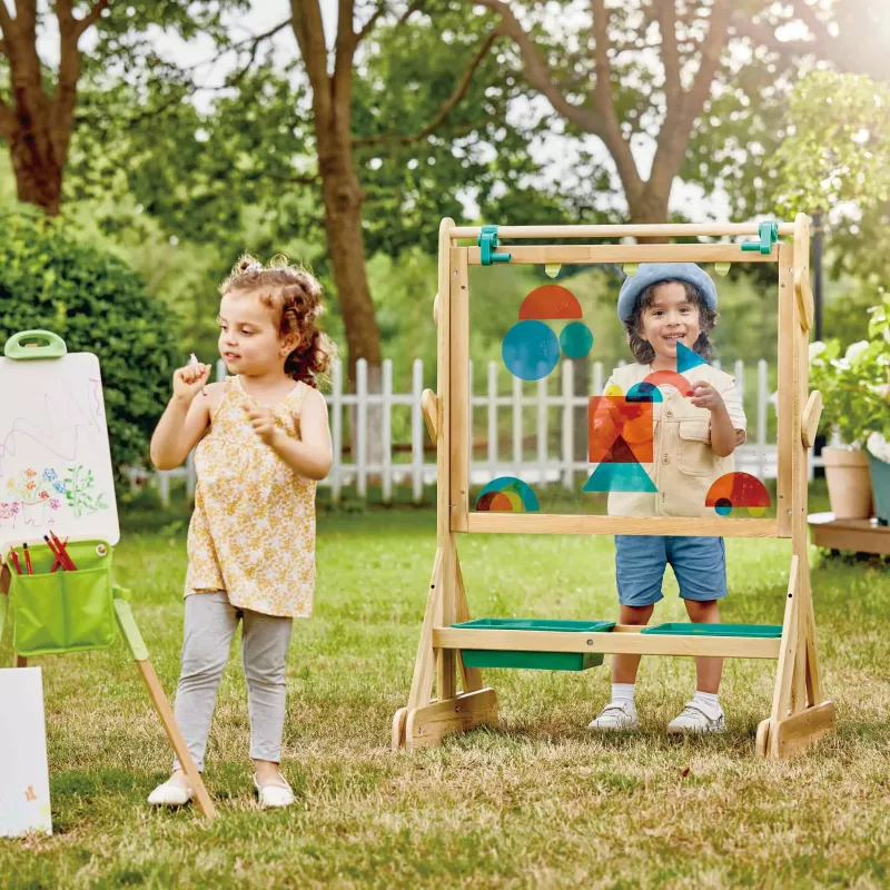 Kinder-Spielzeug, Kreisformen, Transparente Tafelscheibe, Holzrahmen, Praxisspiel