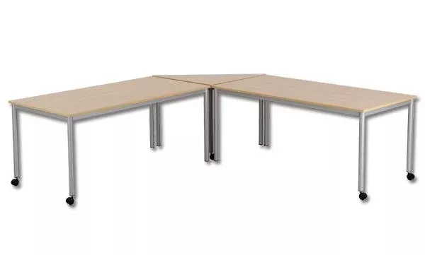 tische, arbeitsplatz, l-förmige tische, holzplatte, metallgestell